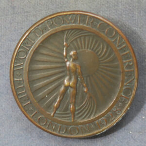 bronze Art Deco badge World Power Conferance Fuel London 1928 made by J Pinches