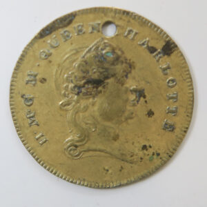 Death of Queen Charlotte 1818 brass medal token