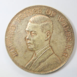 1924 British Empire Exhibition, Edward Prince of Wales portrait, brass medal by JR Gaunt