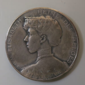 Selgium 1914 medal Queen Wlizaberh rev. rose silver plated medal