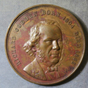 Richard Cobden medal bronze 1865 Anglo French Working Class Exhibition London - end of Crimea War