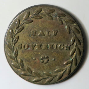 GB: 19th century coin weight Half Sovereign Withers 2301b