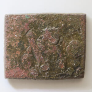 Low Countries square brass coin weight Antwerp maker WBG to weigh Netherlands Carolusgulden