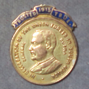 South Africa premier General Botha portrait - 1915 SA military ontingent to WW1 Gold uniface medal / badge