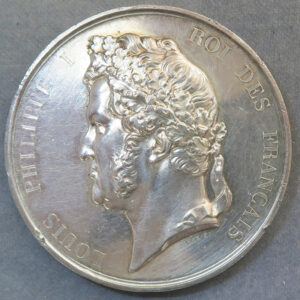 France silver prize medal - Louis Philippe by Barre 64.36g 51.6mm large portrait medal