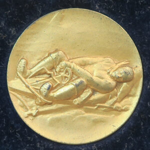 Switzerland Villars Palace Hotel gilt 80% silver medal early Bobsleigh Coupe de Leman Bob Run by Hugenin Villars Winter Sports