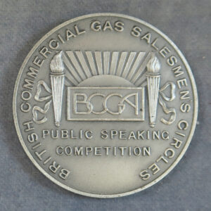 British CommercialGas Salesmen'sCircles Public Speaking Competition silver medal prize