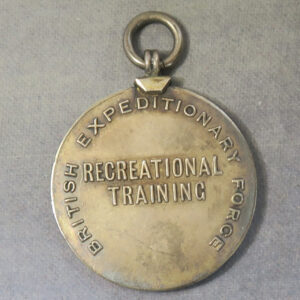 British Expeditionary Force Recreational Training silver prize medal by Vaughton WW1 period Musketry XXII Cps. Schs. France 1918 shooting medal