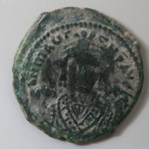Byzantine Empire - Half Follis of Maurice Tiberias 582-602 AD Constantnople Mint year 12 Officina B Sear 497