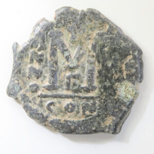 Byzantine Empire - Justin II & Sophia Follis Constantinople Mint year 6 570-1 AD Sear 360 bronze coin Officina lambda
