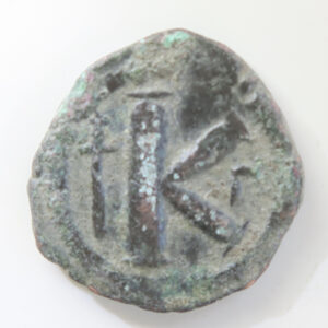 Byzantine Empire - Half Follis of Justin I 518-27 AD Officina gamma Sear 69 Constantinople mint