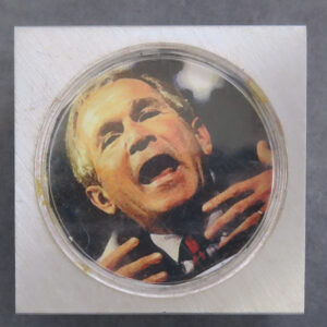 BAMS mixed media medal George Bush A Square Peg in an Oval Office RD014