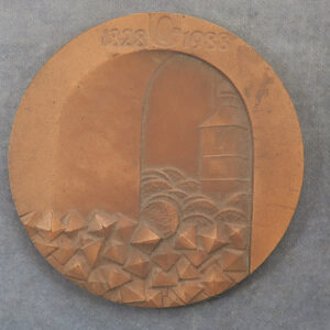 660th Anniversary of the Kremnica Mint Slovakia 1328-1988 uniface struck bronze medal RD060