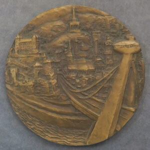 Bratislava capital of Slovakia on bronze medal
