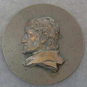 Italy bronze medal Masaccio high relief portrait of painter - Adam & Eve reverse 1978