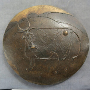 Stylised cow in field bronze medal