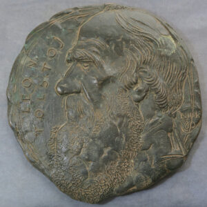 portrait of Leon Tolstoj in profile large cast medal