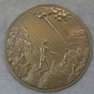 Slovakia art medal by Polonsky female nude in nature base metal- RD116