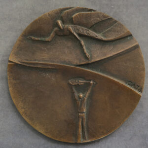 flying angel with musician offering his violin bronze medal