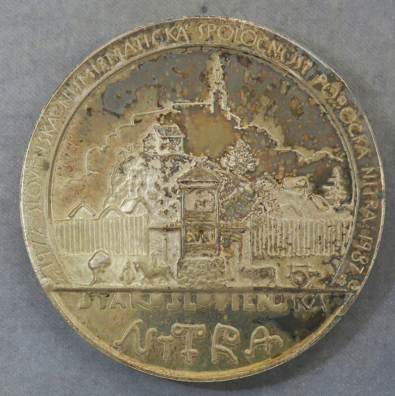 Slovakia, silver plated medal RD138 Nitra castle