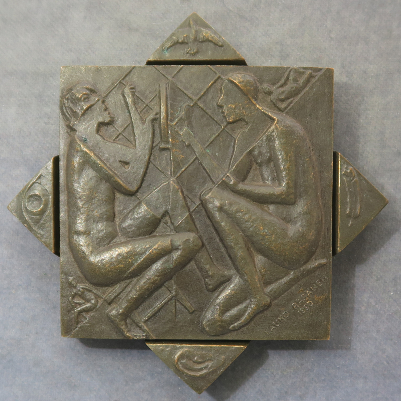 FIDEM XXII Helsinki Finland bronze congress medal in 2 parts 1990 Rasanen RD148 - Image 4