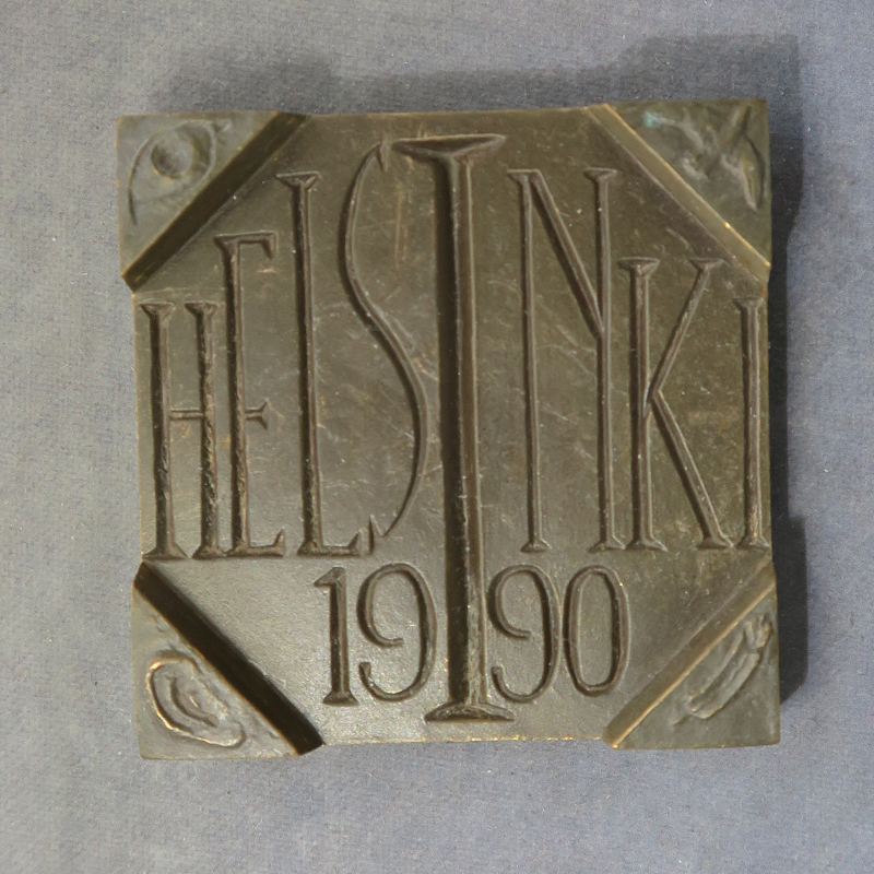 FIDEM XXII Helsinki Finland bronze congress medal in 2 parts 1990 Rasanen RD148 - Image 2