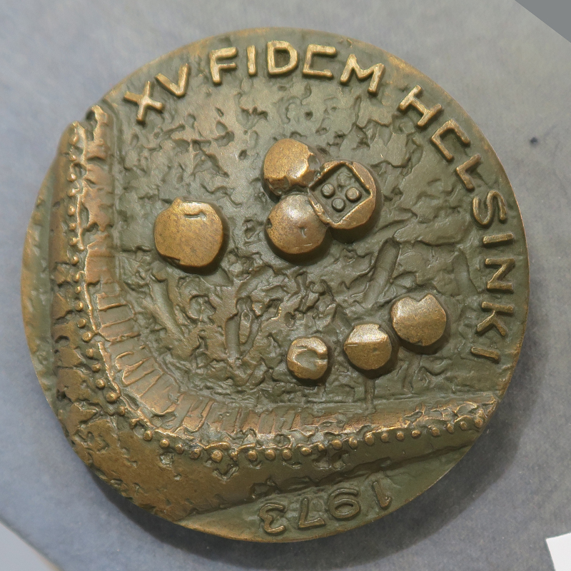 FIDEM XV Helsinki Finland bronze congress medal 1973 astronaut space RD149 - Image 2