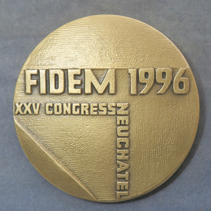 FIDEM XXV Neuchatel Switzerland bronze congress medal 1996 RD150
