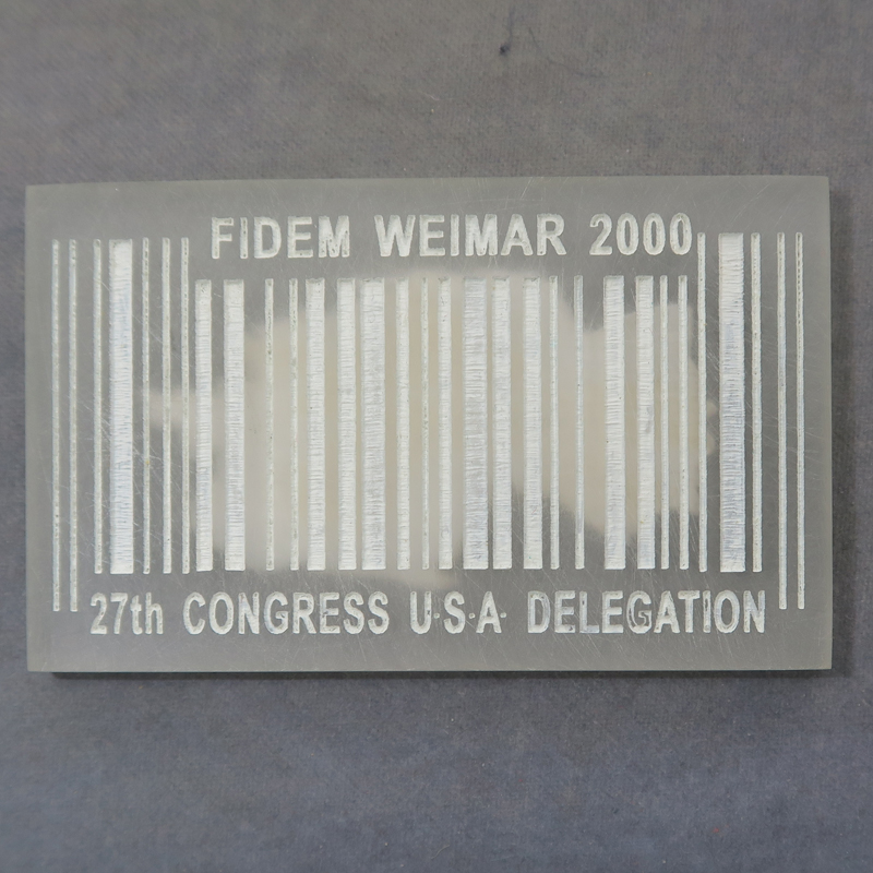 FIDEM XXVII Weimar Germany mixed media medal 2000 USA Delegation Malone Beach RD152 - Image 2