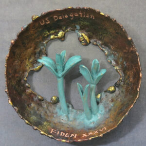 FIDEM XXXVI Tokyo Japan USA delegation medal 2020 by Keiko Kubota-Miura RD156