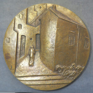 figure in Old Town in Hungary medal
