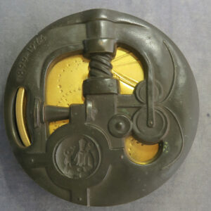 Screw press with intaglio of medal bimetallic