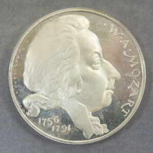 portrait of Mozart silver medal