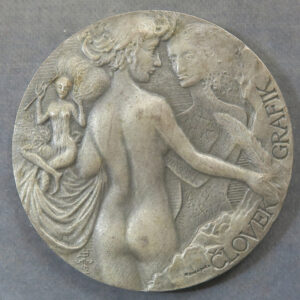 Slovakia art medal Človek Grafik Human Graphics 3 female nudes, silvered base metal- RD114