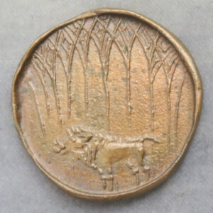 wild boar in wood bronze medal