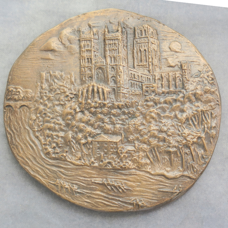 Durham Cathedral - Cast bronze art medal Ron Dutton 1991