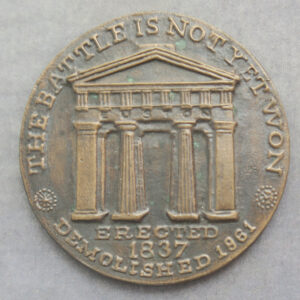 The Victorian Society 25th anniversary 1958-1983 Cast bronze art medal Ron Dutton Euston Arch