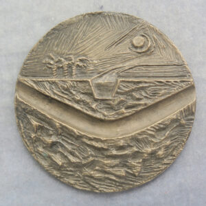 Opening of Ahmed Hamdi Tunnel built under Suez Canal by OSMAC 1976-1980 Cast bronze art medal Ron Dutton- RD178