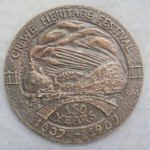 Crewe Heritage Festival bronze medal 1987 150 years with steam and electric trains RD190
