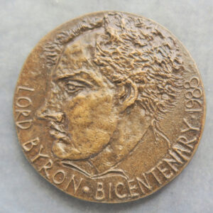 Lord Byron bicentenary medal 1988 by Ron Dutton RD198