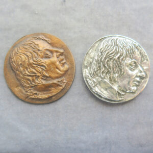 The Nelson Society 25th anniversary medal 2006 in bronze and white metal Head of Admiral Lord Nelson RD200