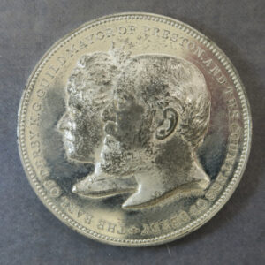 GB Preston Guild 1902 medal Earl & Countess of Derby the Guild Mayor pewter medal by Spink