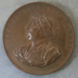 GB 1859 Handel centenary festival by WJ Taylor bronze performer medal named to Niss Miller