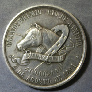 Brazil silver medal Derby Club Rio de Janeiro 1891 Dr. Paolo de Feontini 40.5mm 38.39g.