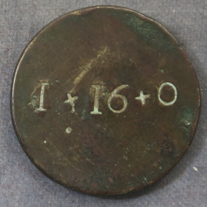 GB: 1 + 16 + 0 incuse brass round uniface coin weight - to weigh Portugal Joe Withers -