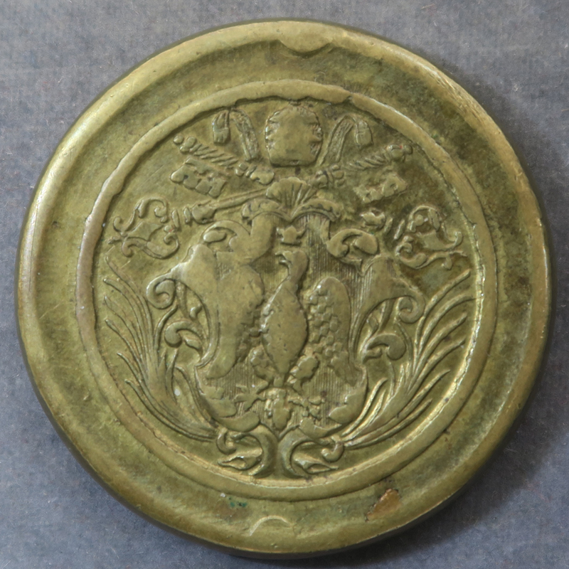 Papal coin / bullion weight - brass XX ZECHINI ROMANI OF INNOCENT XIII 1721-24