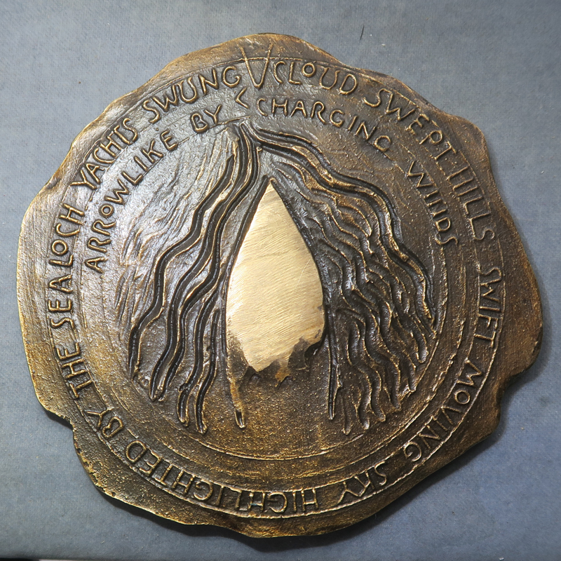 GB Loch Broom Drift by Ron Dutton cast bronze poem medal 1994 110mm. RD203
