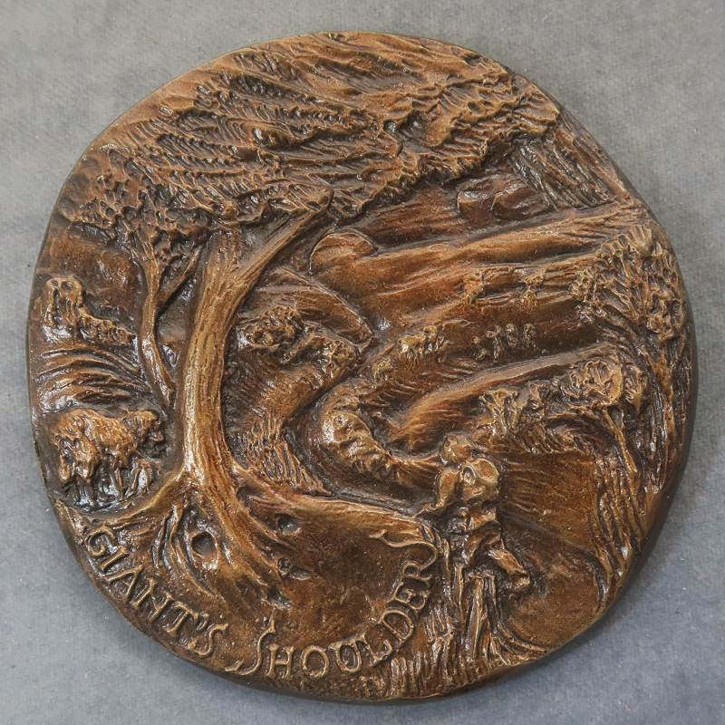 hiker in landscape bronze medal RD214