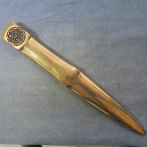 Paper knife, polished metal with rose insert RD226