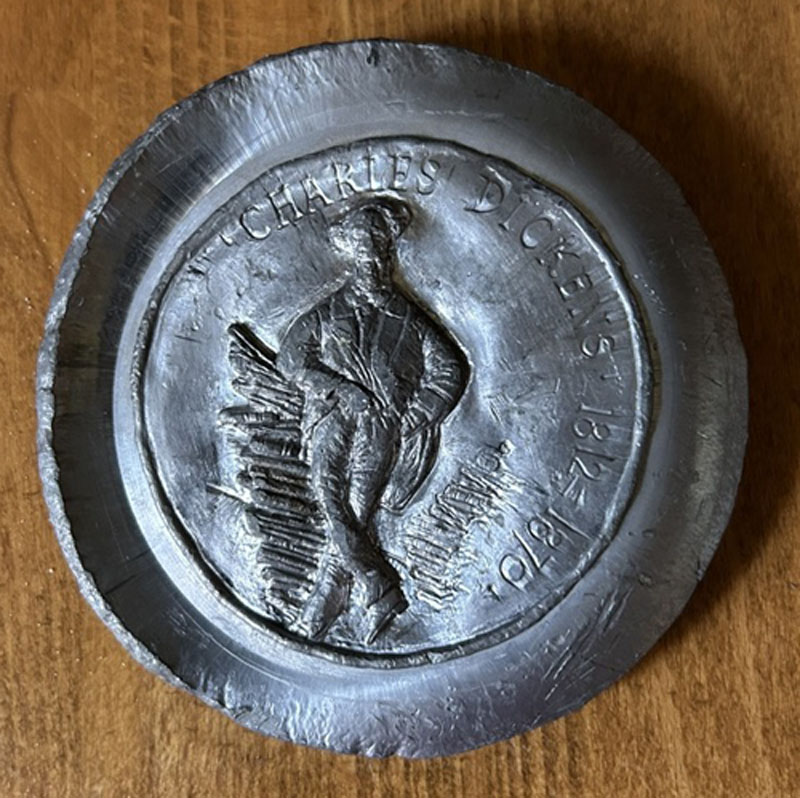BAMS medal Charles Dickens by Ronald Searle 2 trial lead splashes RD230 - Image 2